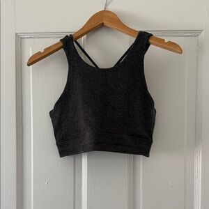 Vuori Long Line Sports Bra in Heather Grey XL